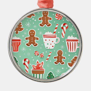 Adorno Metálico diseño de pan de jengibre de Navidad