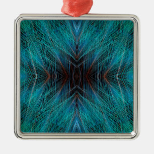 Adorno Metálico Diseño de pluma fractal del ave del paraíso