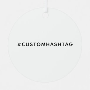 Adorno Metálico Diseño de redes sociales de hashtag personalizado 