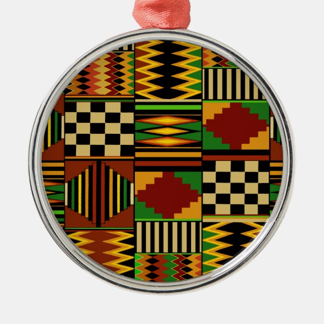 Adorno Metálico Diseño de ropa de kente real africana (Frente)