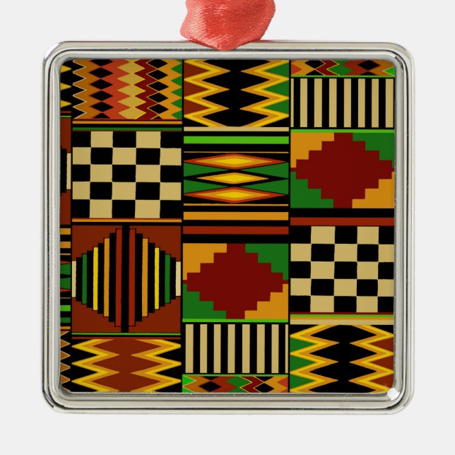 Adorno Metálico Diseño de ropa de kente real africana (Frente)