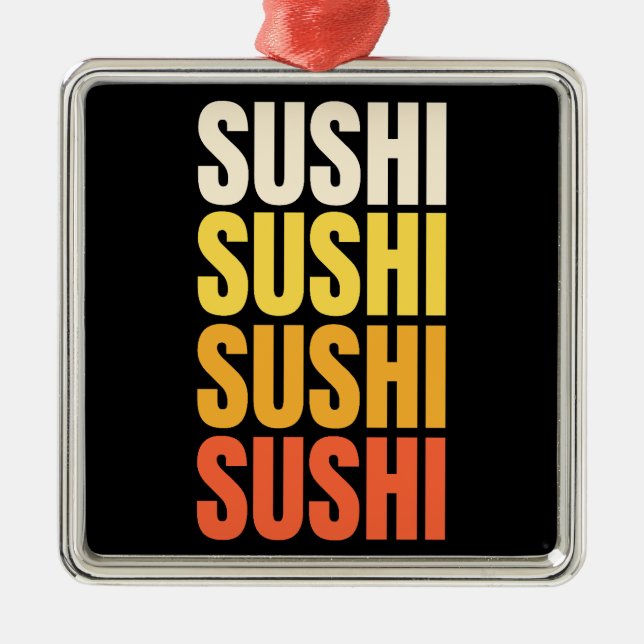 Adorno Metálico Diseño de texto de sushi (Frente)