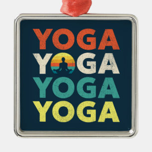 Adorno Metálico Diseño de texto de yoga