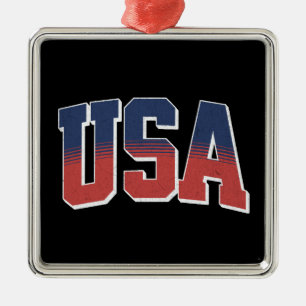 Adorno Metálico Diseño de texto grueso de EE.UU.