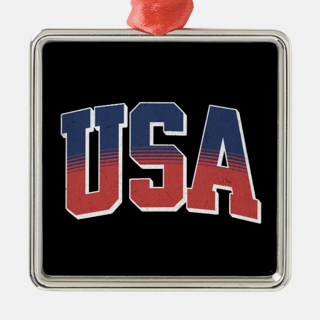 Adorno Metálico Diseño de texto grueso de EE.UU. (Frente)