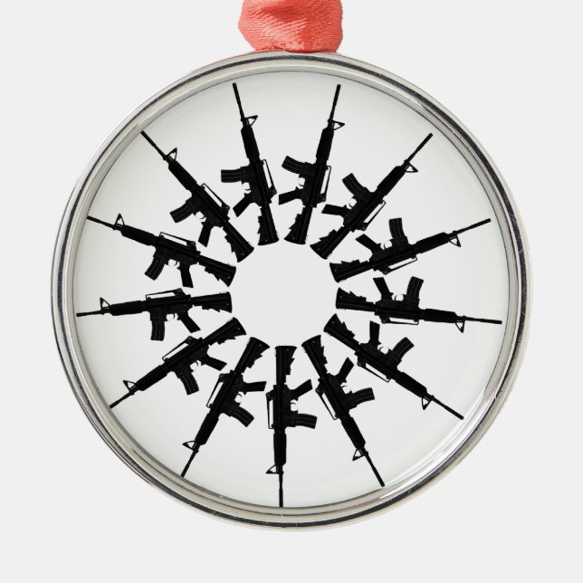 Adorno Metálico Diseño del caleidoscopio del arma del arma AR-15 (Frente)