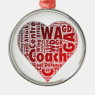 Adorno Metálico Diseño del corazón de las posiciones del Netball