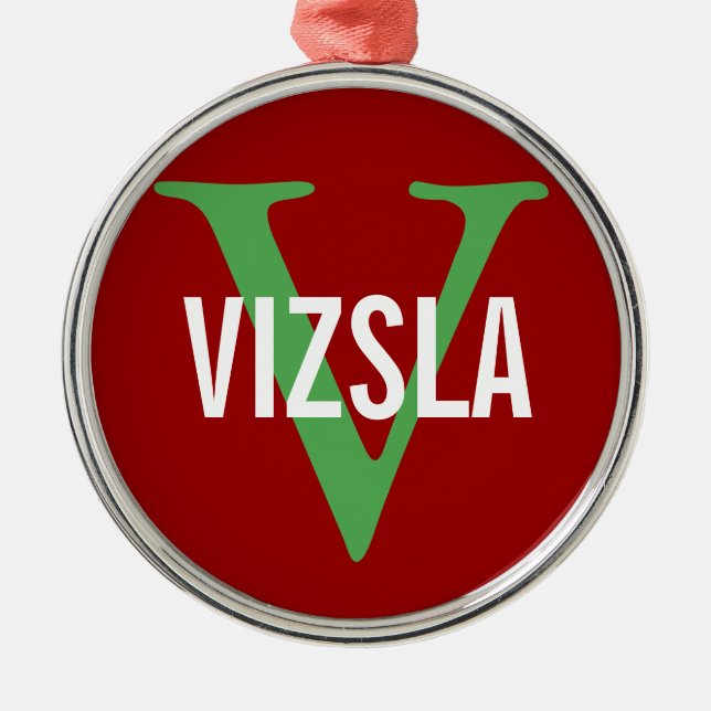 Adorno Metálico Diseño del monograma de la raza de Vizsla (Frente)