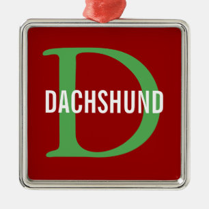 Adorno Metálico Diseño del monograma de la raza del Dachshund