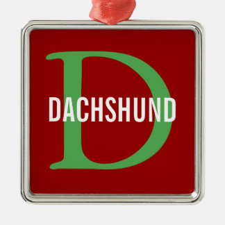 Adorno Metálico Diseño del monograma de la raza del Dachshund
