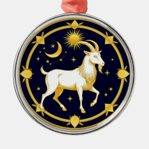 Adorno Metálico Diseño dorado del zodiaco Capricornio