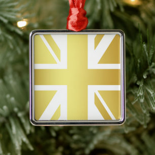 Adorno Metálico Diseño dorado Union Jack bandera británica