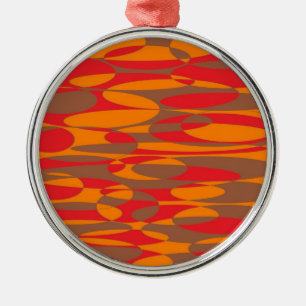 Adorno Metálico diseño elíptico naranja, rojo y marrón