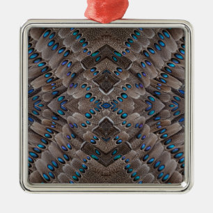 Adorno Metálico Diseño Fractal Pluma de Faisán