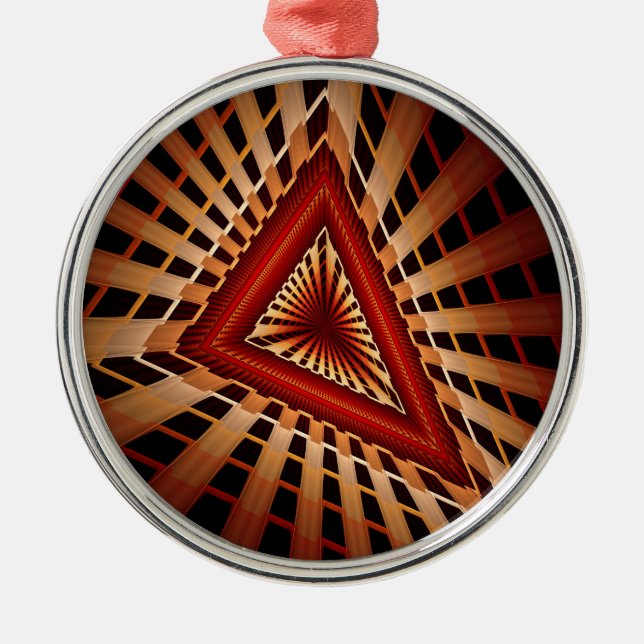 Adorno Metálico Diseño gráfico fractal moderno de 3D Fantasy Netwo (Frente)