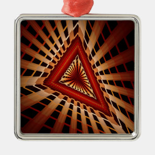 Adorno Metálico Diseño gráfico fractal moderno de red de fantasía