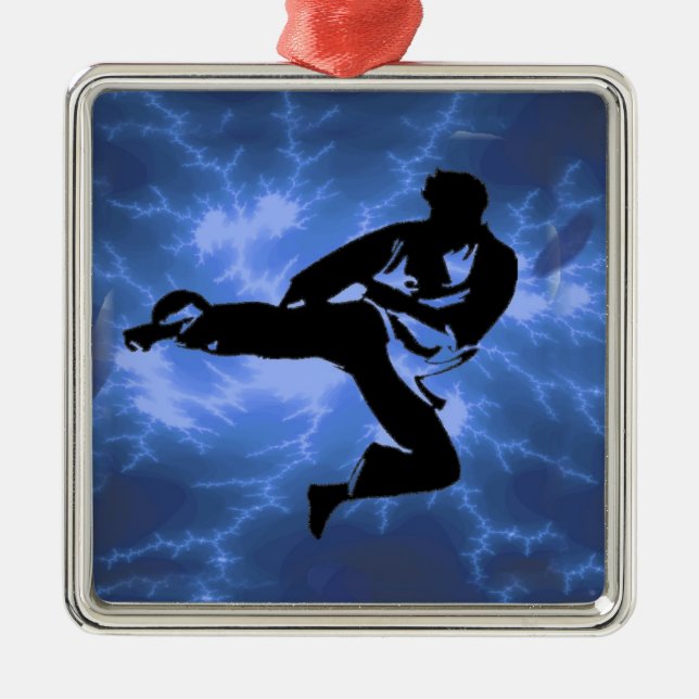 Adorno Metálico Diseño masculino azul del relámpago de los artes (Frente)