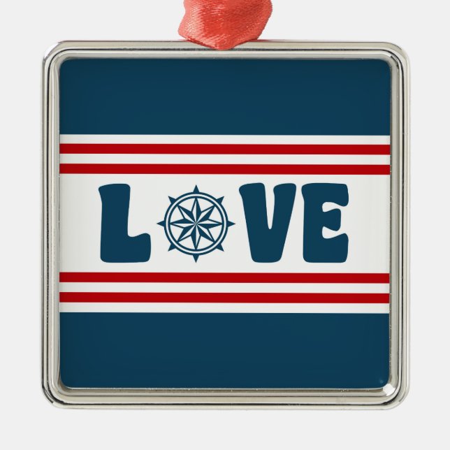 Adorno Metálico Diseño náutico de amor (Frente)