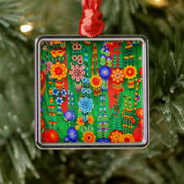 Adorno Metálico Diseños de flores hippies coloridos