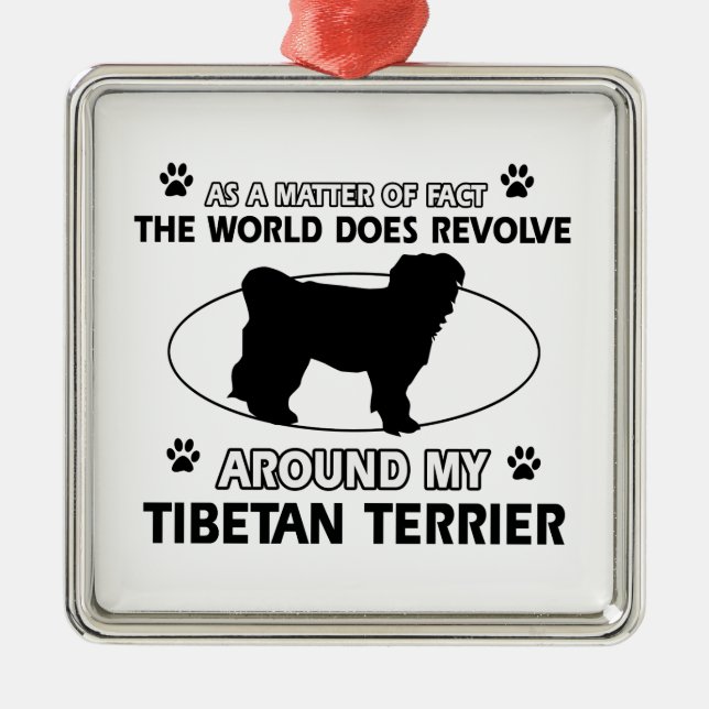 Adorno Metálico Diseños divertidos del terrier tibetano (Frente)