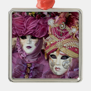 Adorno Metálico disfraz de Carnaval morado, Venecia