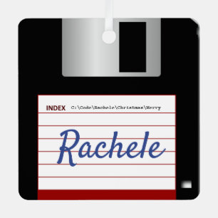 Adorno Metálico Disquete de dos lados con saludo del símbolo del 