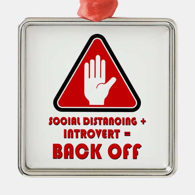 Adorno Metálico Distancia social e introvertido, retroceder (Frente)