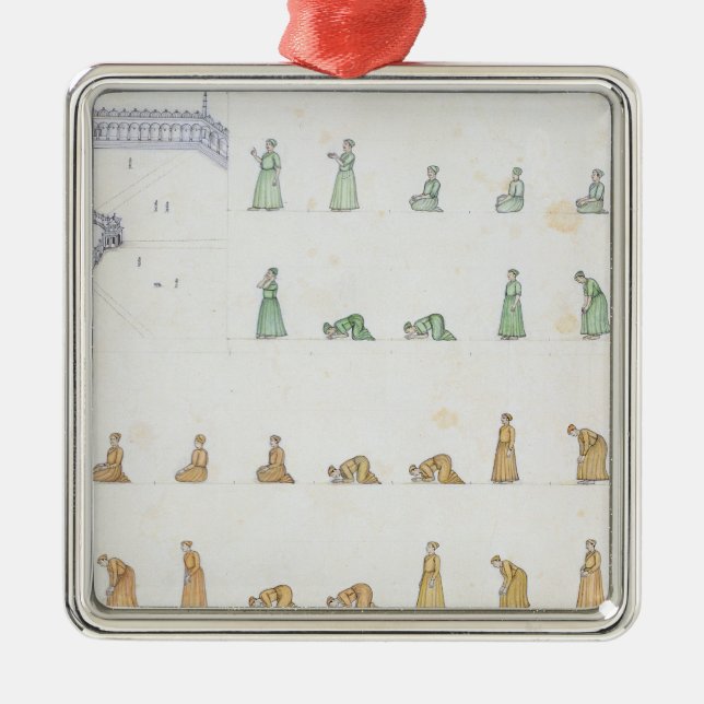 Adorno Metálico Diversas posiciones del cuerpo durante rezo de (Frente)