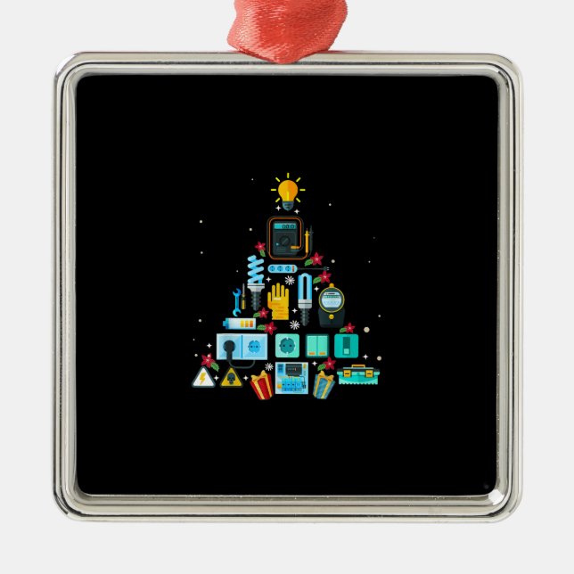 Adorno Metálico Divertido árbol de navidad de electricidad (Frente)
