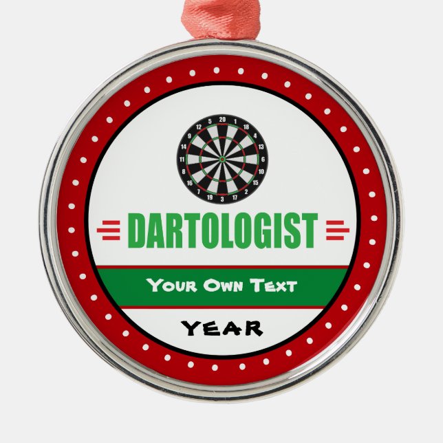 Adorno Metálico Divertido jugador de Dart (Frente)
