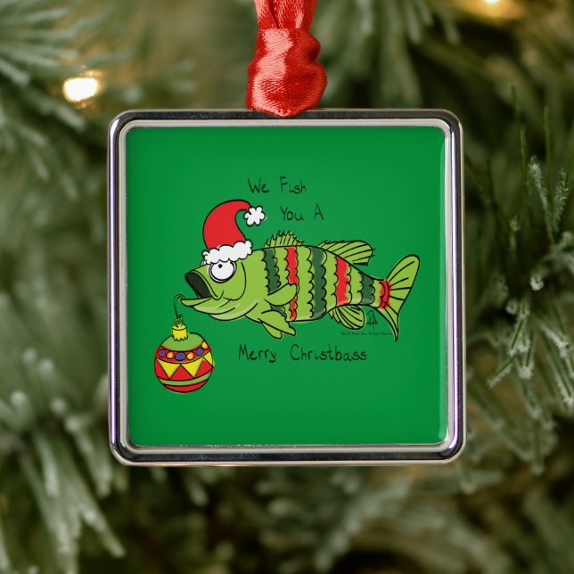 Adorno Metálico Divertido Navidad Personalizado de pescado crudo (Árbol)