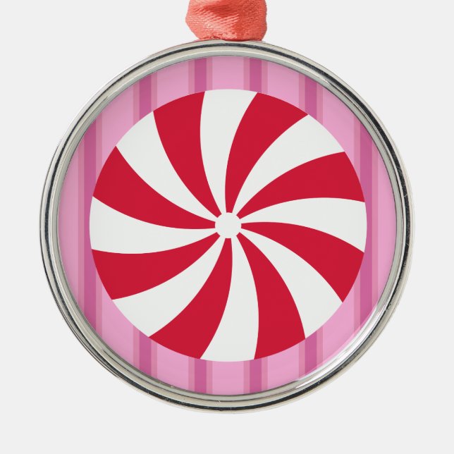 Adorno Metálico Divertidos y Navidades rosas pimienta dulce (Frente)