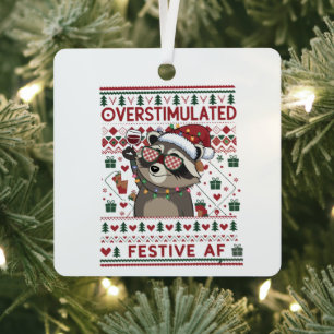 Adorno Metálico Diviértete Navidad Sobrestimulado y Festivo Af Map