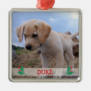 Adorno Metálico Dog Christmas Ornaments Metal Custom Photo