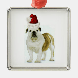Adorno Metálico Dogs~Original Ditzy Ornament~Bulldog~Christmas