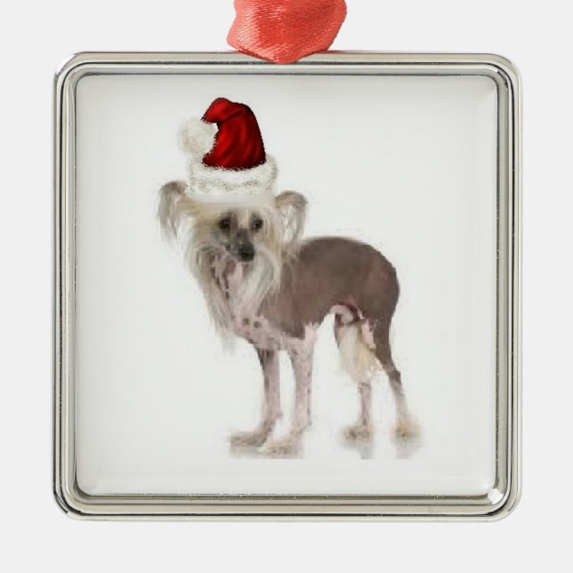 Adorno Metálico Dogs~Original Ditzy Ornament~Chinese Crested (Frente)