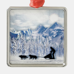 Adorno Metálico Dogsledding