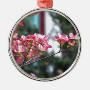 Adorno Metálico Dogwood rosa