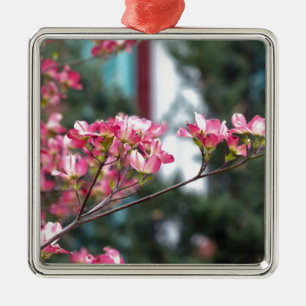 Adorno Metálico Dogwood rosa