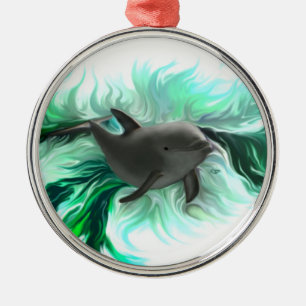 Adorno Metálico Dolphin Baby