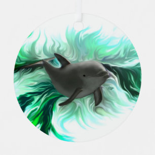 Adorno Metálico Dolphin Baby