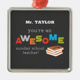 Adorno Metálico Domingo Día de Apreciación de Maestros Escolares, 