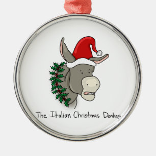Adorno Metálico Dominick el burro italiano del navidad