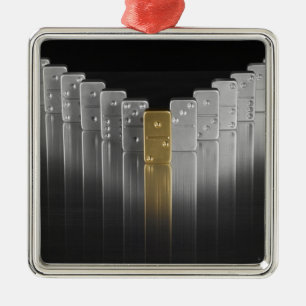 Adorno Metálico Dominós del oro y de la plata