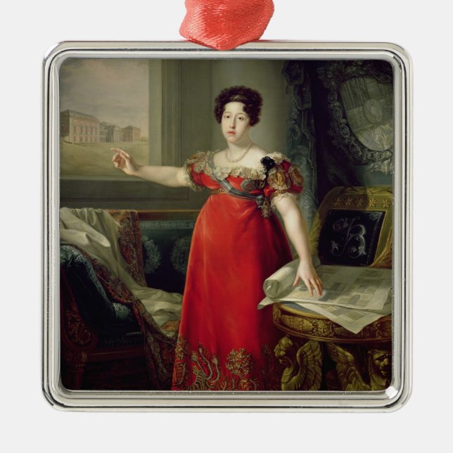 Adorno Metálico Dona Maria Isabel de Braganza, 1829 de la reina (Frente)