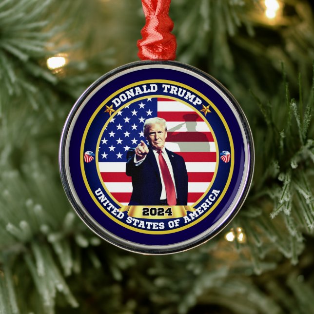 Adorno Metálico Donald Trump Estados Unidos de América (Árbol)