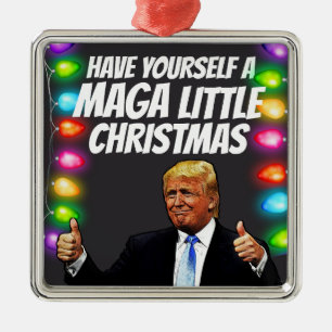 Adorno Metálico DONALD TRUMP MAGA PEQUEÑOS Navidades