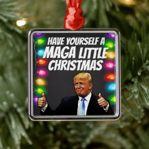 Adorno Metálico DONALD TRUMP MAGA PEQUEÑOS Navidades