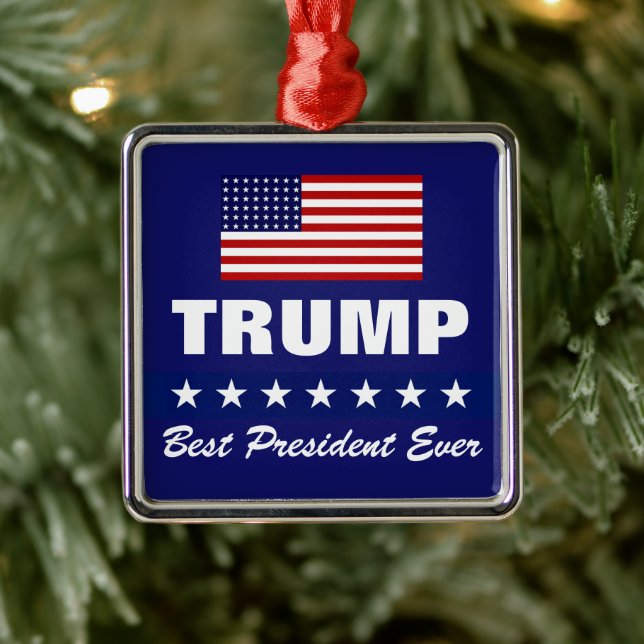 ADORNO METÁLICO DONALD TRUMP MEJOR PRESIDENTE QUE NUNCA NAVIDADES (Árbol)