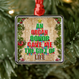 Adorno Metálico Donante de órganos me dio un regalo de árbol de Na